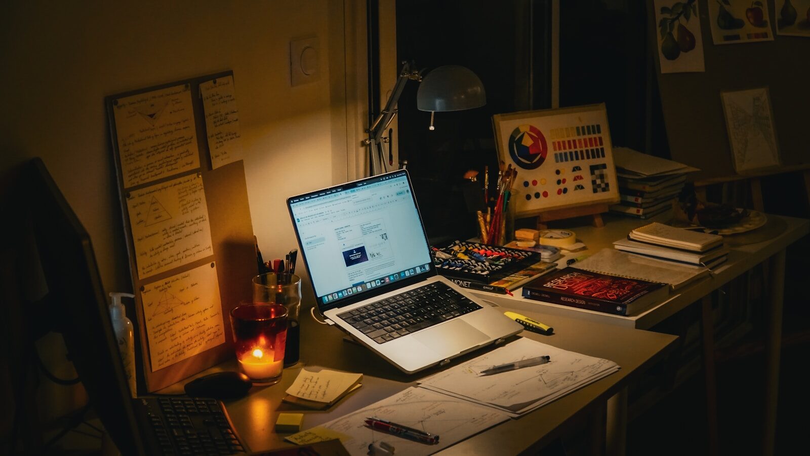Desk with laptop, AI GEO search for med spa health and wellness marketing